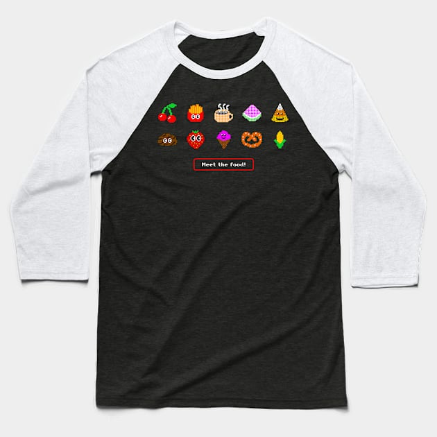 Meet the food! Baseball T-Shirt by spacepigmath